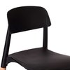 Fabulaxe Modern Plastic Dining Chair Open Back with Beech Wood Legs, Black QI004222.BK